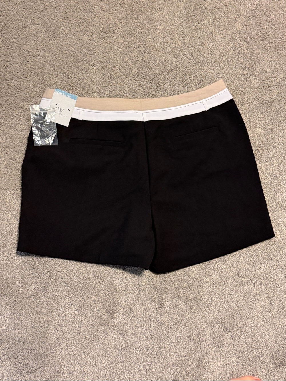 Worthington Black Shorts with Cream and White Waistband